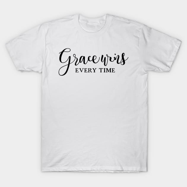 Grace Wins Everytime, Christian Design T-Shirt by ChristianLifeApparel